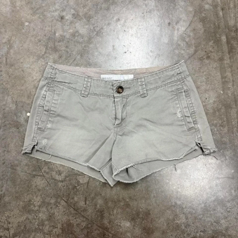 Old Navy Light Green Y2K Low Rise Mini Shorts Size 0